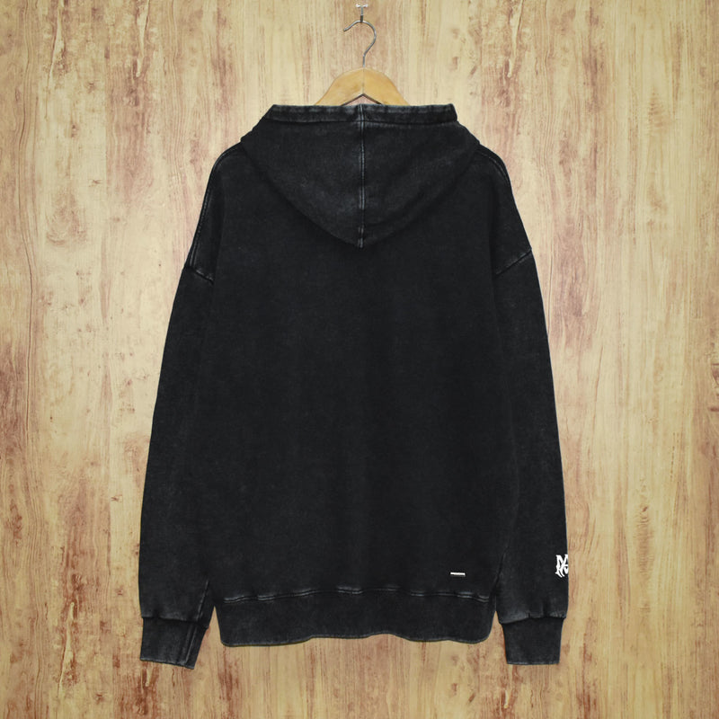 Amiri washed hoodie all gray overlapping letter washed distressed printing