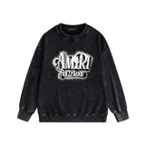 Amiri washed sweatshirt stereo hollywood printing washed and distressed