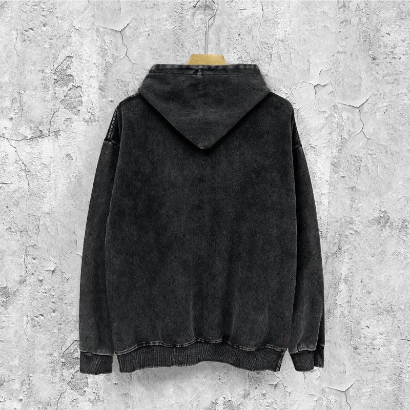 Amiri washed hoodie flying eagle wings chapter printing distressed printing