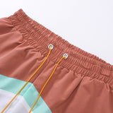 Rhude Shorts Color Matching Alphabet Casual Sports Mesh Shorts Elastic Beach Pants
