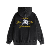 Amiri washed hoodie yellow letter pegasus distressed print