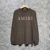 Amiri long sleeve shirts pink letterprinting