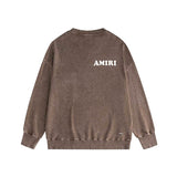 Amiri washed sweatshirt fat letter printing washed and distressed