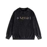 Amiri washed sweatshirt fur printing washed and distressed