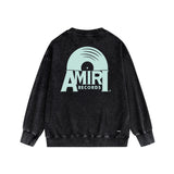 Amiri washed sweatshirt large radar printing washed and distressed