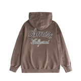 Amiri washed hoodie letter-filled printing distressed printing