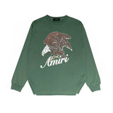 Amiri long sleeve shirts brown eagle printing