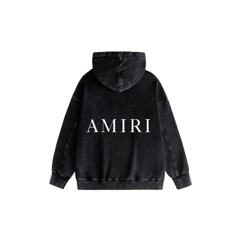 Amiri washed hoodie simple letterprinting