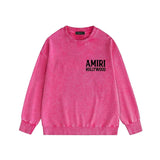 Amiri washed sweatshirt wolf music hand printed washed and distressed