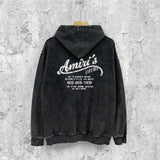 Amiri washed hoodie california limited bone crack washed distressed printing