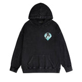 Amiri washed hoodie black panther distressed printing