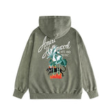 Amiri washed hoodie banana panther distressed print