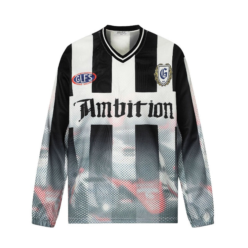 Men's long sleeve shirt - gt retro west coast sports jersey style - hip hop all-over print design