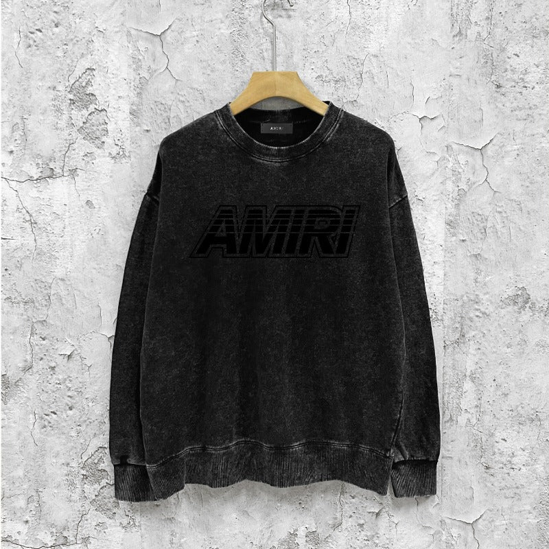 Amiri washed sweatshirt grid missing print washed old