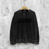 Amiri washed sweatshirt grid missing print washed old