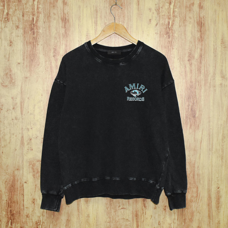 Amiri washed sweatshirt earth letterprinting washed and distressed