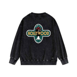 Amiri washed sweatshirt gray wolf cross printing washed and distressed