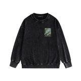 Amiri washed sweatshirt black panther printing washed and distressed
