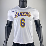 NBA Jerseys Lakers, white size 6, quick-drying short sleeves