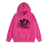 Amiri washed hoodie new font cobra washed distressed printing