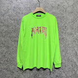 Amiri long sleeve shirts splash paint skeleton printing
