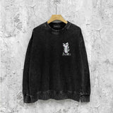 Amiri washed sweatshirt angel printing washed and distressed