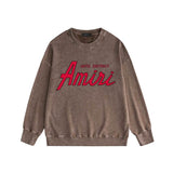 Amiri washed sweatshirt stroke pure letterprinting washed and distressed