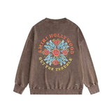 Amiri washed sweatshirt flower clusters printing washed and distressed