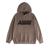 Amiri washed hoodie colorful dusk printing washed and distressed