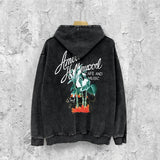 Amiri washed hoodie banana panther distressed print