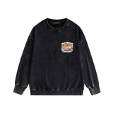 Amiri washed sweatshirt lake view oil painting printing washed and distressed