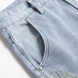 Mens Fashion Jeans Destroy embroidery thread balls 5720#