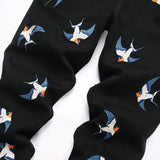 Mens Fashion Jeans Birdprint embroidery 5707#