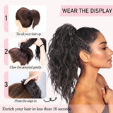 Women's Wigs High Temperature Silk Water Ripple Long Curly Hair Ponytail