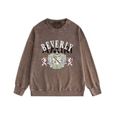 Amiri washed sweatshirt lion medal printing washed and distressed