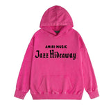 Amiri washed hoodie music letter distressed printing