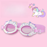 Swimming Goggles Rainbow Horse Cartoon Goggles Swimming Cap 2-piece Set