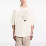 Palm Angels T-Shirts Pigeon Flow Lacquer Letter Foam Short Sleeve T-Shirt
