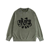 Amiri washed sweatshirt morning glory printing washed and distressed