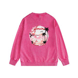 Amiri washed sweatshirt pink beach print washed old
