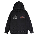 Amiri washed hoodie letter tiger washed distressed printing