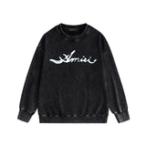 Amiri washed sweatshirt smoke letterprinting washed and distressed