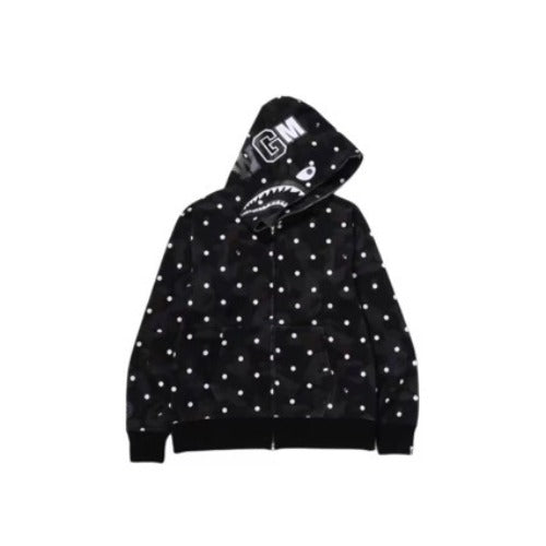 Bathing ape hoode bape polka dot black joint autum
