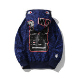 Bathing Ape Hoodie Autumn/Winter Camouflage Shark Hooded Cardigan Sweater Jacket