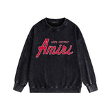 Amiri washed sweatshirt stroke pure letterprinting washed and distressed