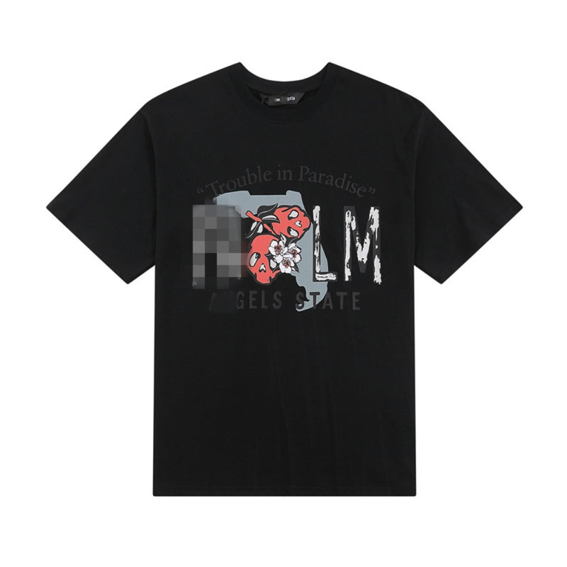 Palm Angels T Shirts Skull Letter Print Short Sleeve T-Shirt