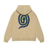 Amiri hoodie patchwork color snake print