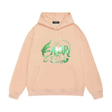 Amiri hoodie green leaf letter print