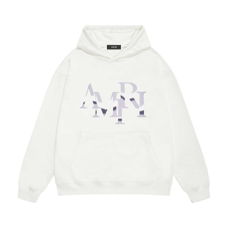 Amiri hoodie metallic glossy letter print