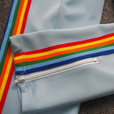Palm Angels sweatshirt & sweatpants Two-piece set Rainbow stripes Striped zip-up cardigan